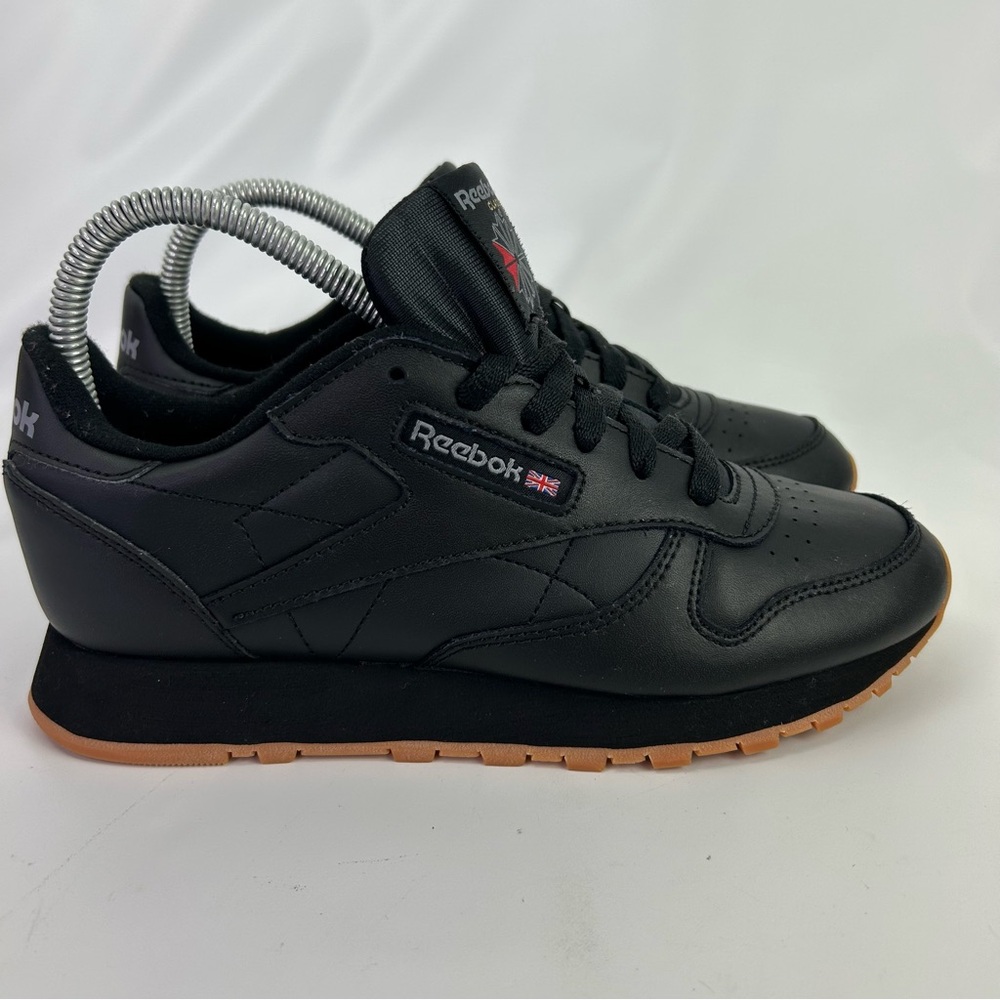 Reebok Classic Black Leather Sneakers  Size 5.5